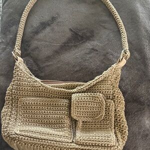 Handcrafted Tan Crochet Shoulder Bag